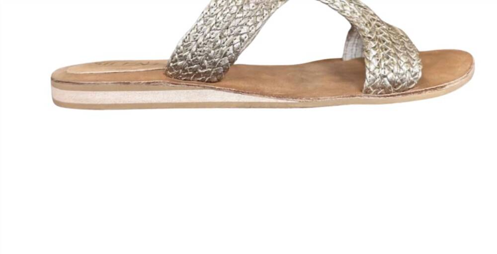 NEW SILENT D women's jackie flat sandals in pale gold